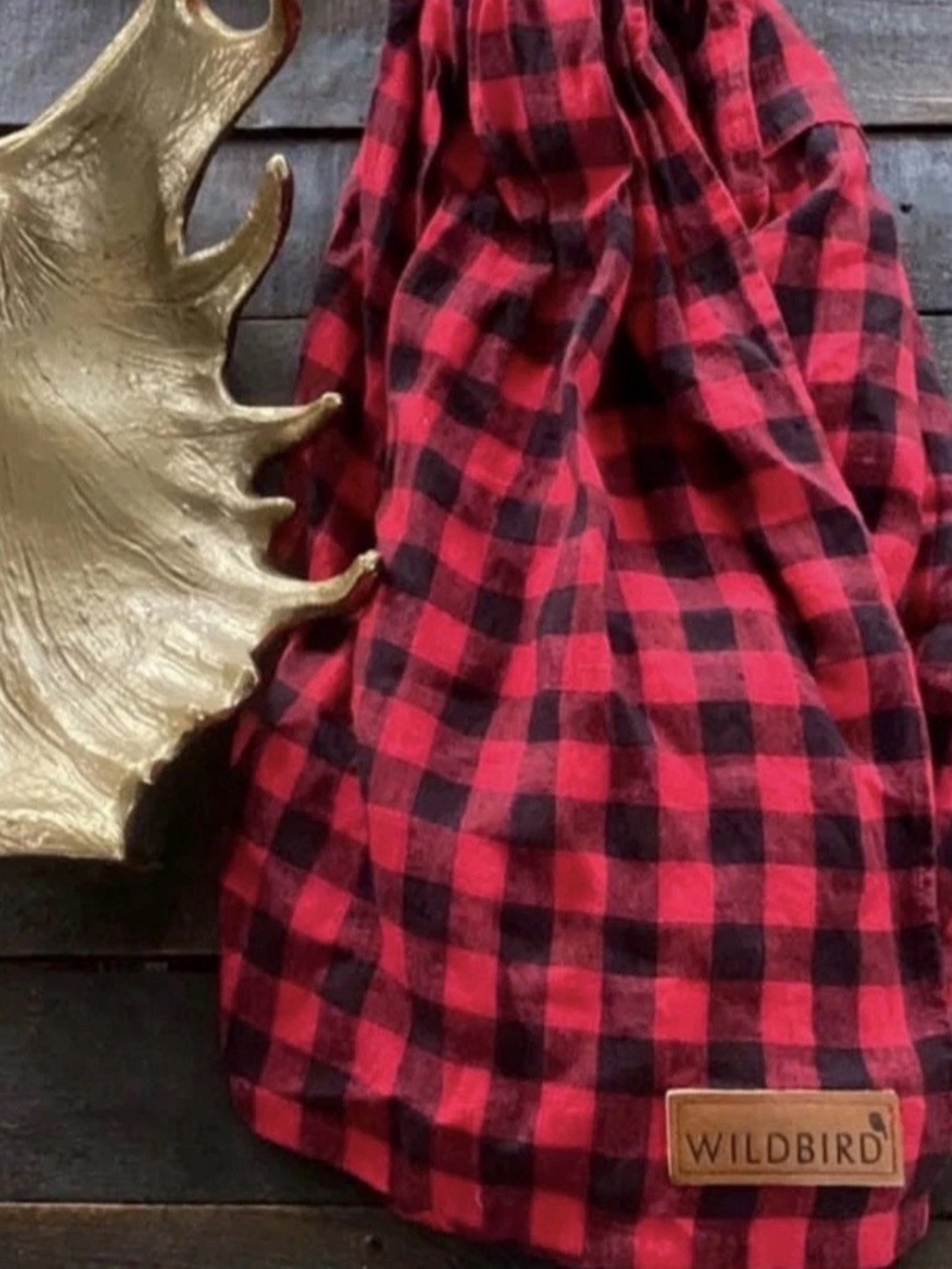 WildBird Red & Black Buffalo Plaid ring sling new